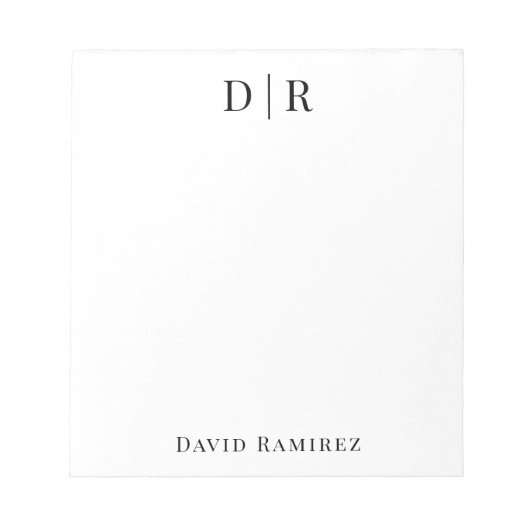 Monogram op maat Je eigen naam minimaliseren toevo Notitieblok (Voorkant)