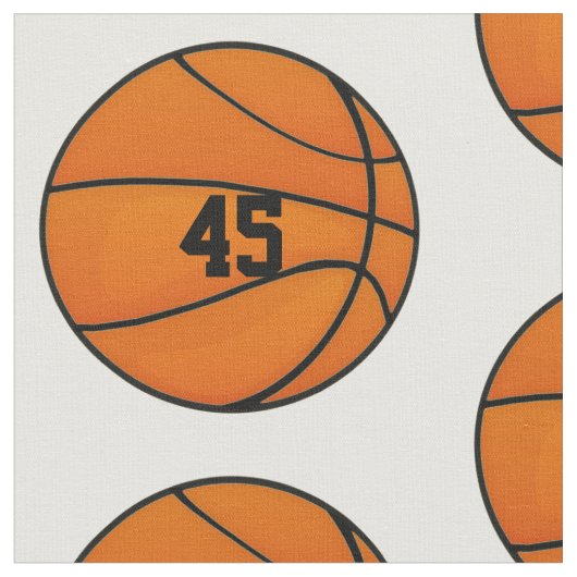 Monogram op maat van Basketball Number Stof (Close Up)