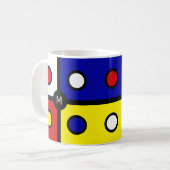 Monogram op Meerkleurige Abstracte Kunst Koffiemok (Voorkant links)