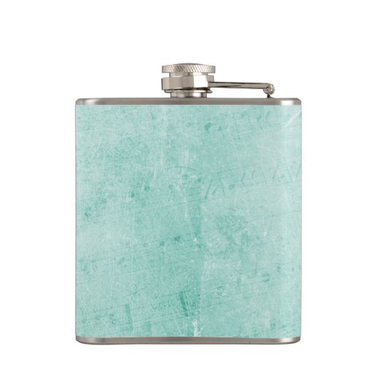 Monogram op Mint Groene stijltextuur Heupfles (Achterkant)