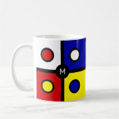 Monogram op Multicolor Abstracte Kunst Koffiemok (Links)
