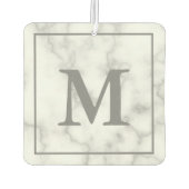 Monogram op nep wit marmer luchtverfrisser (Achterkant)