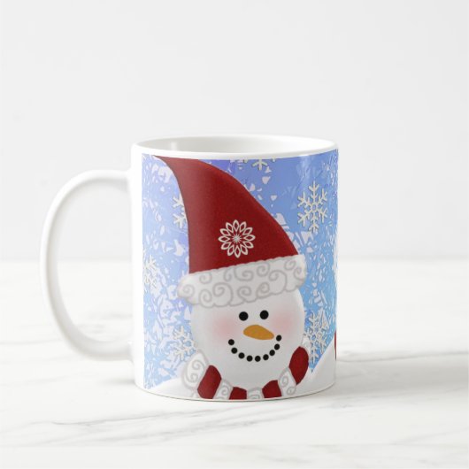 Monogram op persoonlijke titel: Snowman Mok (Links)