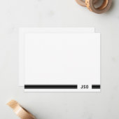 Monogram op plakband zwart-wit notitiekaartje (Voorkant / Achterkant in situ)