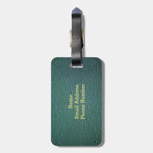 Monogram op Regendruppelstructuur Bagagelabel (Achterkant verticaal)