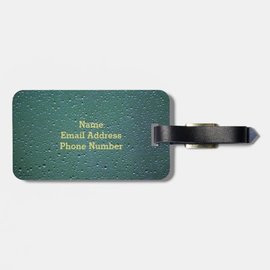 Monogram op Regendruppelstructuur Bagagelabel (Achterkant horizontaal)