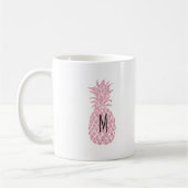Monogram op roze ananas koffiemok (Links)
