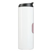 Monogram op roze en witte thermische getumbler thermosbeker (Gedraaid links)