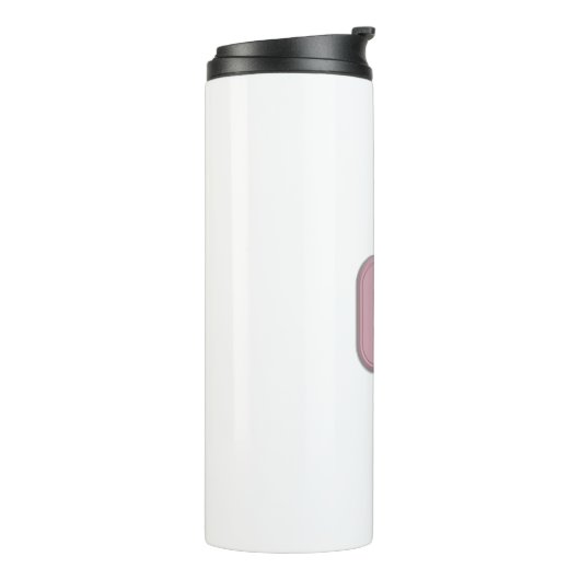 Monogram op roze en witte thermische getumbler thermosbeker (Gedraaid links)