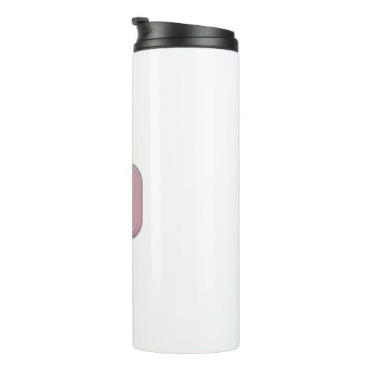 Monogram op roze en witte thermische getumbler thermosbeker (Geroteerd rechts)
