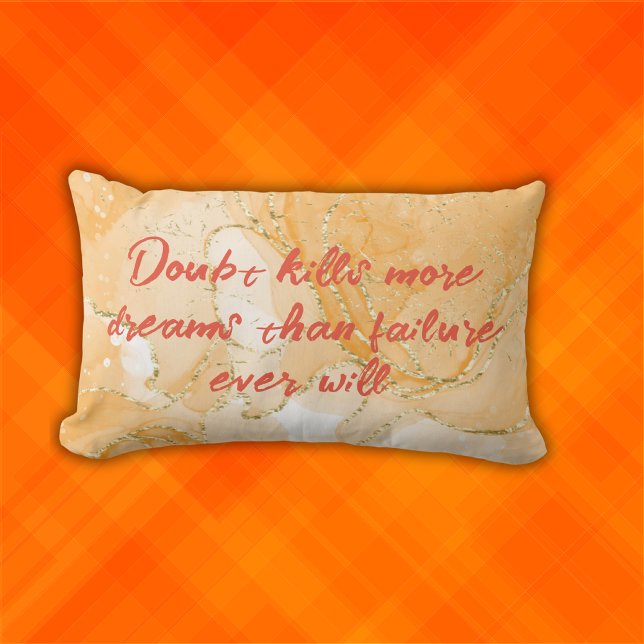 Monogram op Sinaasappel & Gold Doubt doodt meer dr Kussen (Creator heeft geüpload)