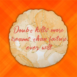 Monogram op Sinaasappel & Gold Doubt doodt meer dr Rond Kussen