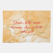 Monogram op Sinaasappel & Gold Doubt doodt meer dr Theedoek (Horizontaal)