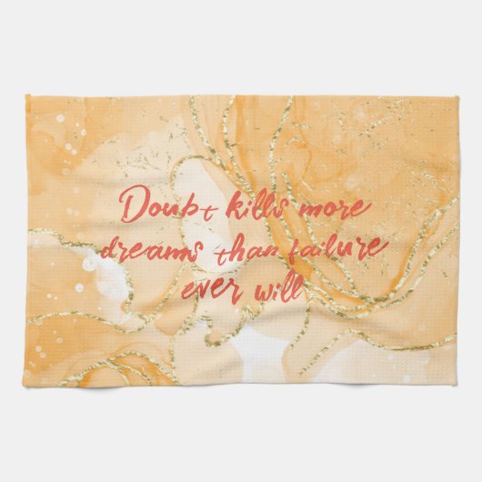 Monogram op Sinaasappel & Gold Doubt doodt meer dr Theedoek (Horizontaal)