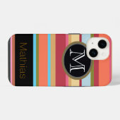 monogram op strepen iPhone hoesje (Achterkant horizontaal)