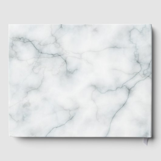 monogram op witte marmer gastenboek (Achterkant)