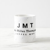 monogram op witte mok met naam (Center)