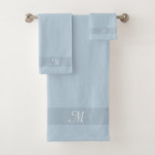 Monogram op wonderbaarlijke blauwe handdoekset bad handdoek (Insitu)
