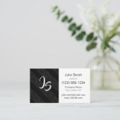 Monogram op zwart geometrisch trendy patroon visitekaartje (Staand voorkant)
