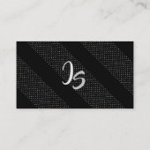 Monogram op zwart geometrisch trendy patroon visitekaartje (Achterkant)