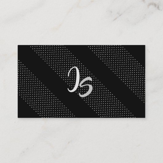 Monogram op zwart geometrisch trendy patroon visitekaartje (Achterkant)