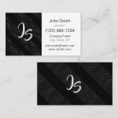 Monogram op zwart geometrisch trendy patroon visitekaartje (Voorkant / Achterkant)
