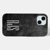 Monogram op zwart leer Case-Mate iPhone case (Achterkant (horizontaal))