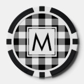 Monogram op zwart-wit Buffel Check Poker Chips (Voorkant)