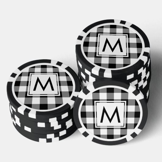 Monogram op zwart-wit Buffel Check Poker Chips (Opstapeling)