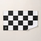 Monogram op zwart-wit gecheckt patroon bad handdoek (Handdoek)