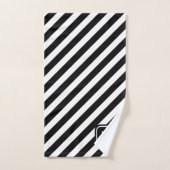 Monogram op zwart-wit gestreepte achtergrond bad handdoek (Handdoek)