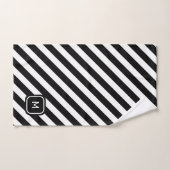 Monogram op zwart-wit gestreepte achtergrond bad handdoek (Handdoek)