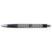 Monogram op zwart-wit schaakbordpatroon pen (Voorkant)