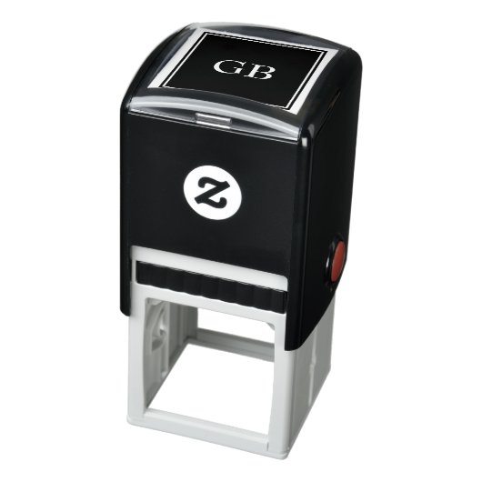 Monogram op zwarte achtergrond  zelfinktende stempel (Product)