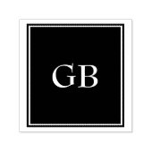 Monogram op zwarte achtergrond  zelfinktende stempel (Design)