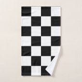 Monogram op zwarte en witte Gecontroleerde Bath va Bad Handdoek (Handdoek)