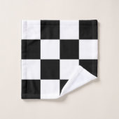 Monogram op zwarte en witte Gecontroleerde Bath va Bad Handdoek (Wasdoekje)