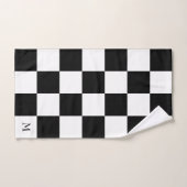 Monogram op zwarte en witte Gecontroleerde Bath va Bad Handdoek (Handdoek)