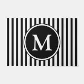 Monogram op zwarte en witte strepen deurmat (Voorkant)