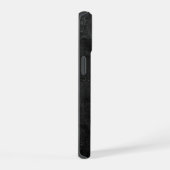 Monogram op zwarte leer iPhone 15 case (Rechterkant)