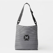 Monogram op zwarte & witte striptekening Crossbody Tas (Voorkant)