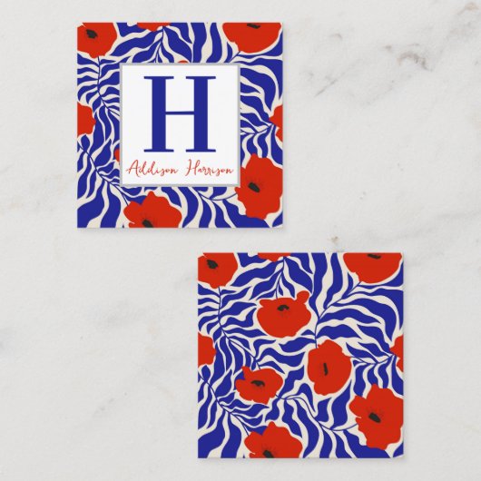 Monogram Oproepkaart, Monogram Behuizing Kaarten Vierkante Visitekaartje