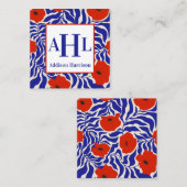 Monogram Oproepkaart, Monogram Behuizing Kaarten Vierkante Visitekaartje (Voorkant / Achterkant)