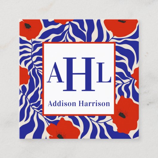 Monogram Oproepkaart, Monogram Behuizing Kaarten Vierkante Visitekaartje (Voorkant)