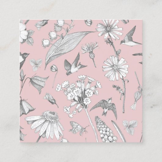 Monogram Oproepkaart, Monogram Behuizing Kaarten Vierkante Visitekaartje (Achterkant)