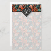 Monogram | Oranje Abstract flessenpatroon Briefpapier (Voorkant / Achterkant)