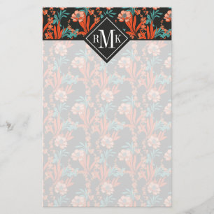 Monogram Oranje Abstract flessenpatroon Briefpapier