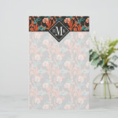 Monogram | Oranje Abstract flessenpatroon Briefpapier (Staand voorkant)