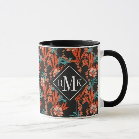 Monogram | Oranje Abstract flessenpatroon Mok (Rechts)