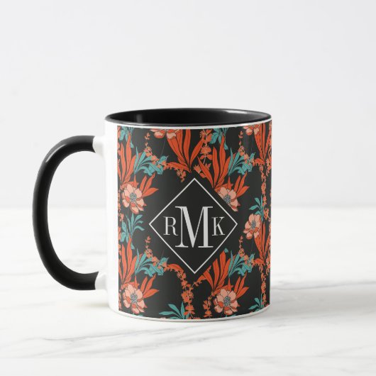 Monogram | Oranje Abstract flessenpatroon Mok (Links)